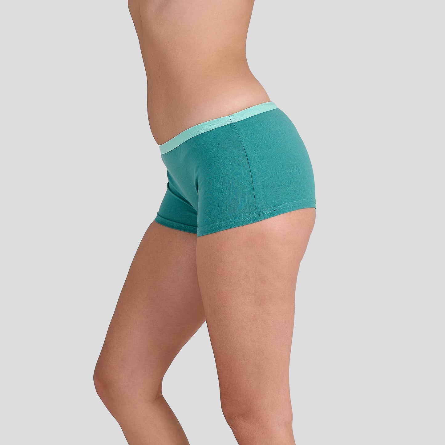 Dice Teal underwear on a plain background