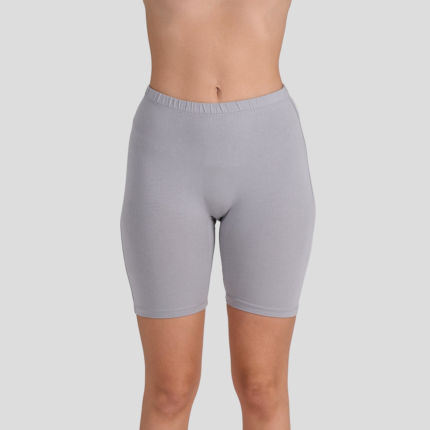 Dice Gray shorts worn by a person on a light gray background
