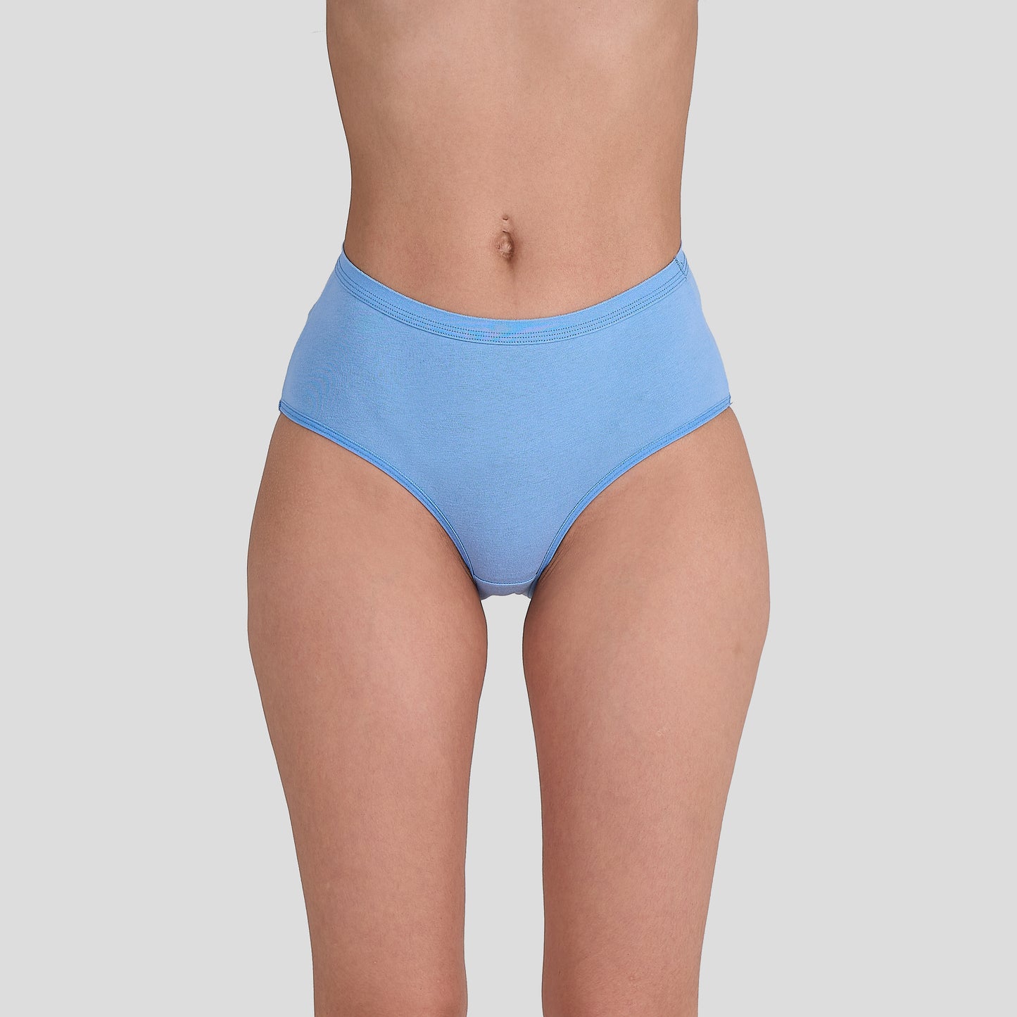 Dice Blue underwear worn by a person on a plain background