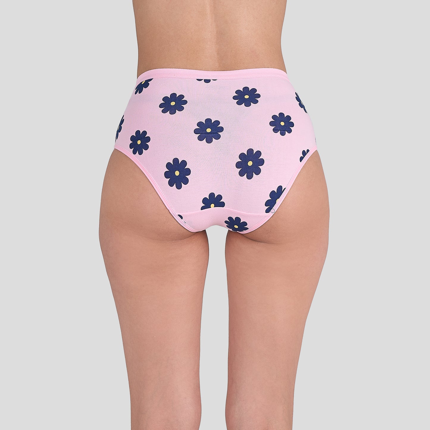 Dice Pink floral-patterned underwear on a plain background