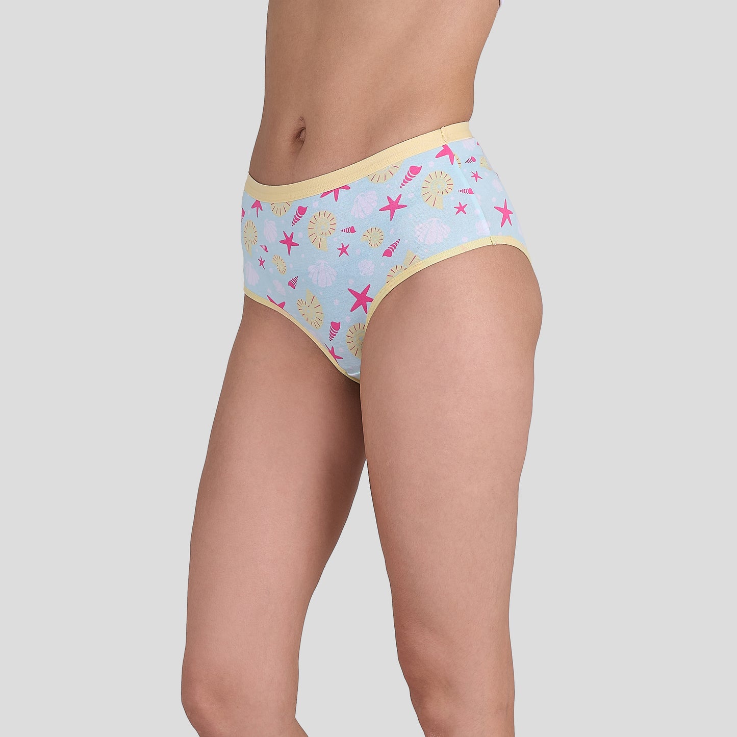 Dice Pastel patterned underwear worn by a person on a plain background