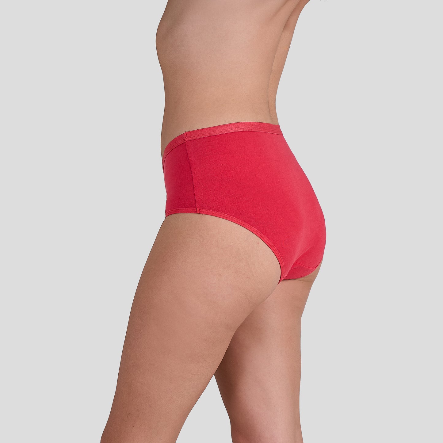 Dice Red high-waisted underwear on a plain background