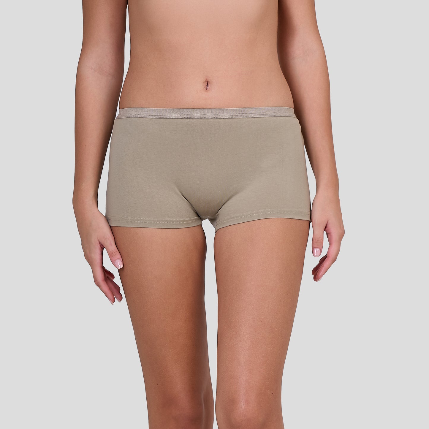 Dice Beige underwear worn by a person on a plain background