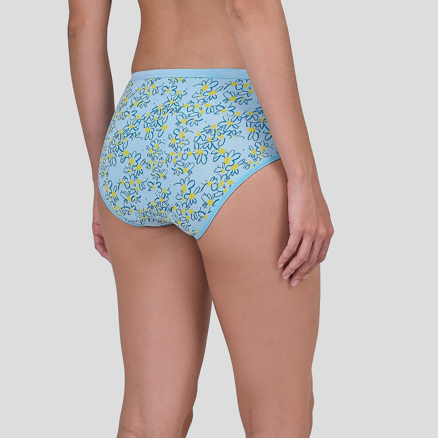 Dice Blue floral-patterned underwear on a plain background