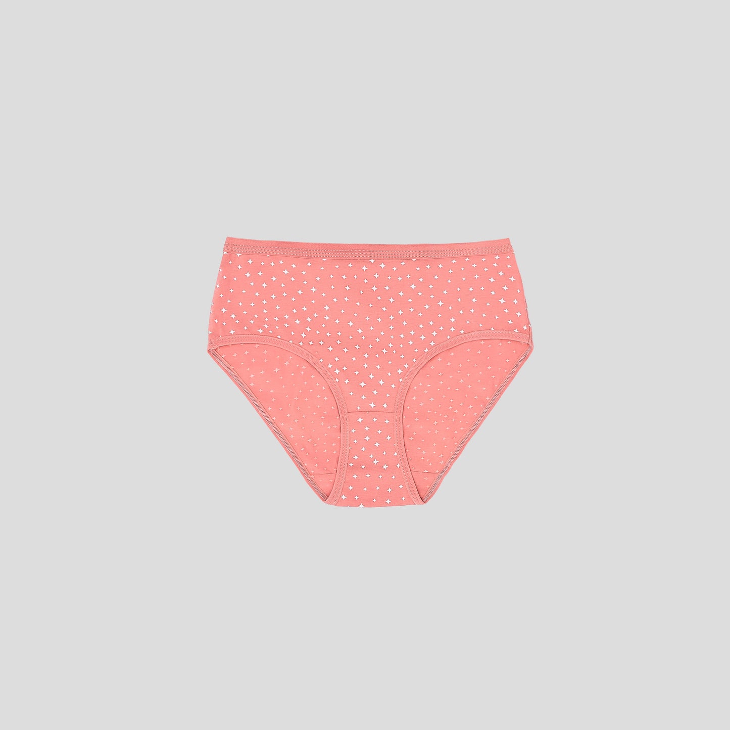 Dice Pink polka dot underwear on a gray background