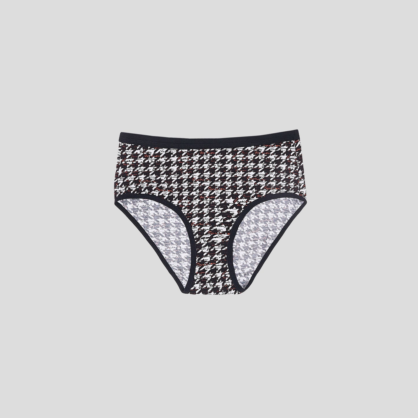 Dice Houndstooth patterned underwear on a light gray background