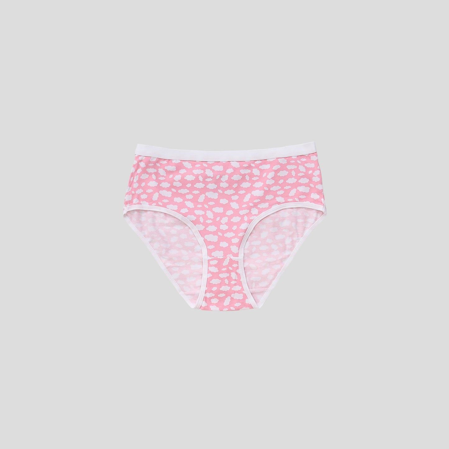 Dice Pink patterned underwear on a light gray background