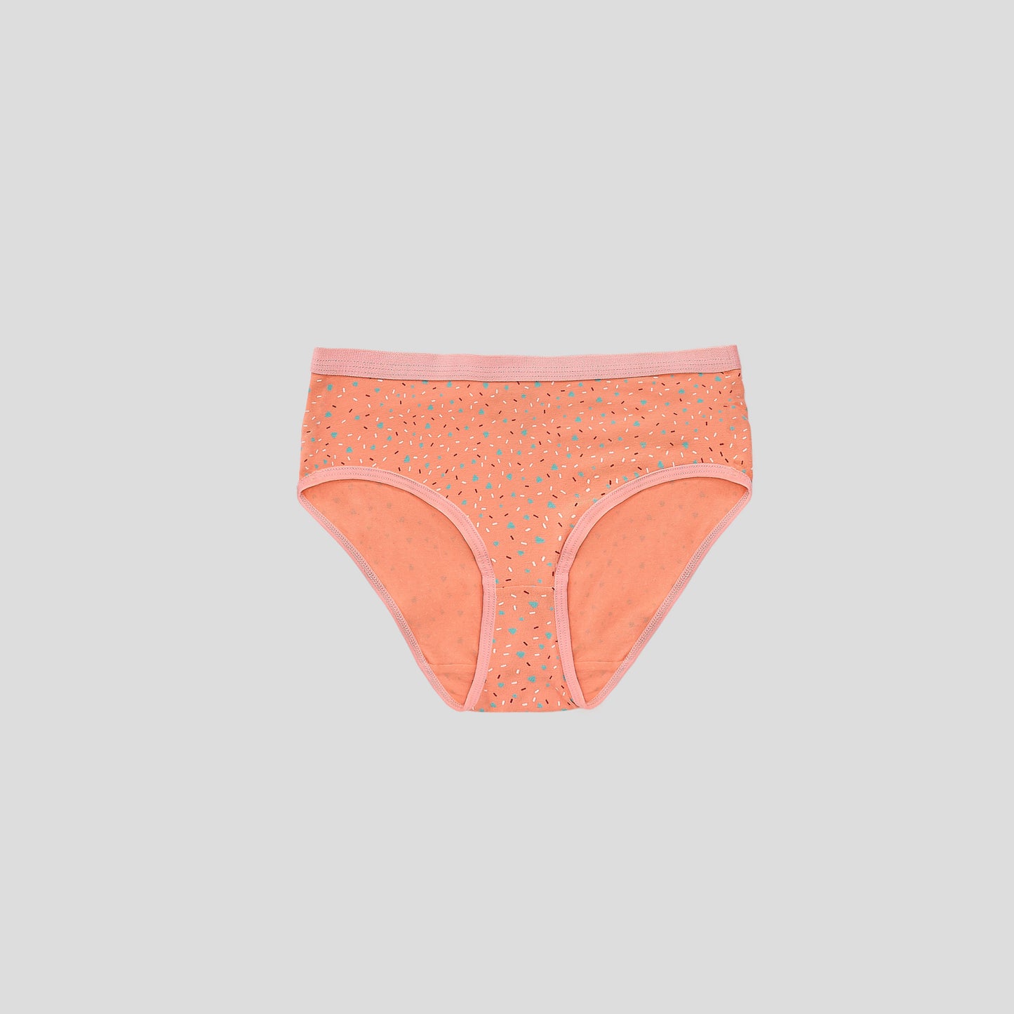 Dice Coral-colored underwear with a subtle pattern on a light gray background