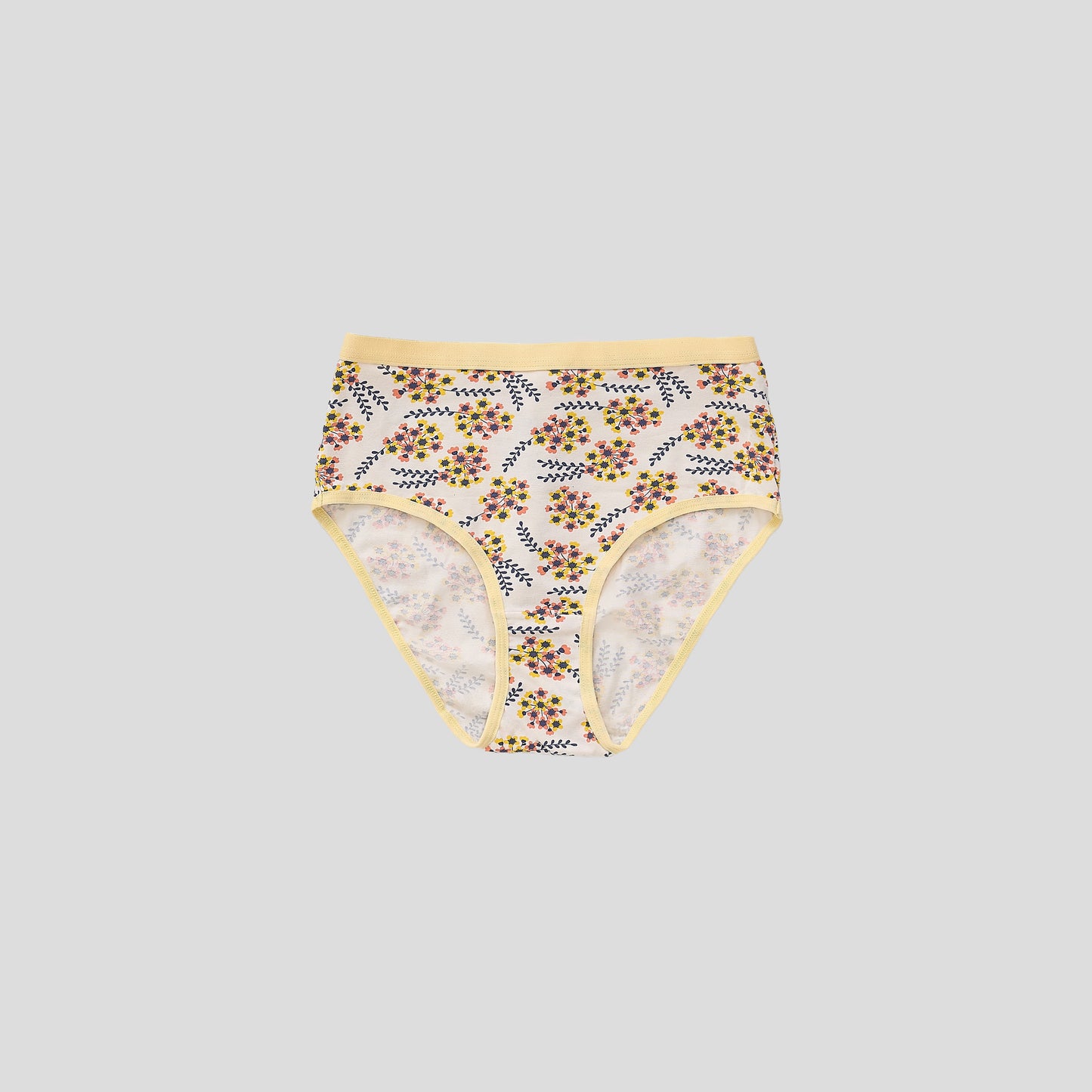 Dice Floral-patterned underwear on a light gray background