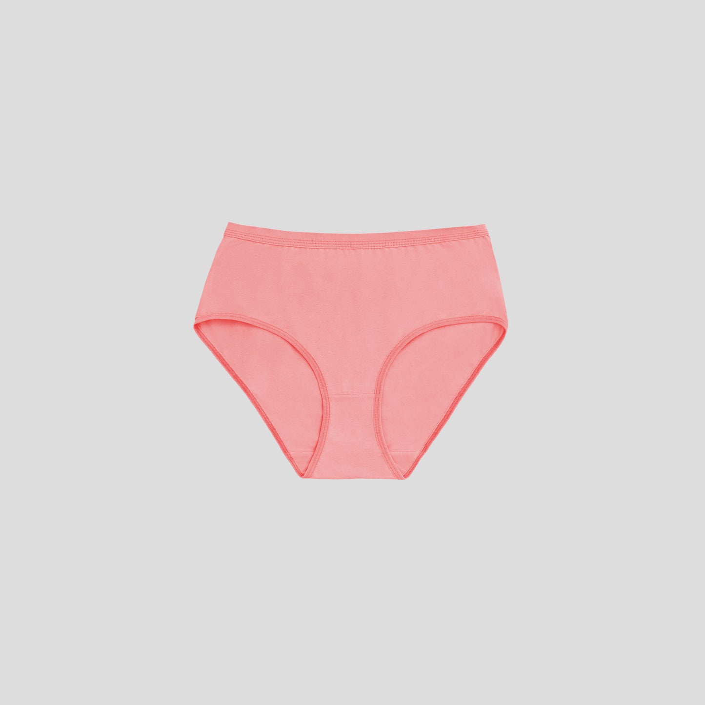 Dice Coral pink underwear on a light gray background