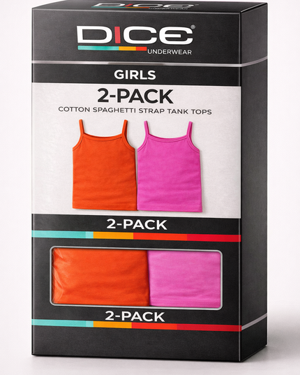 Girl's Plain Tank Top Pack Of 2
