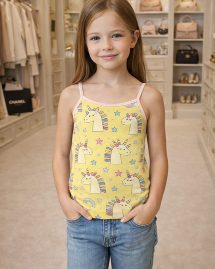 Girl's Printed Tank Top Pack Of 2