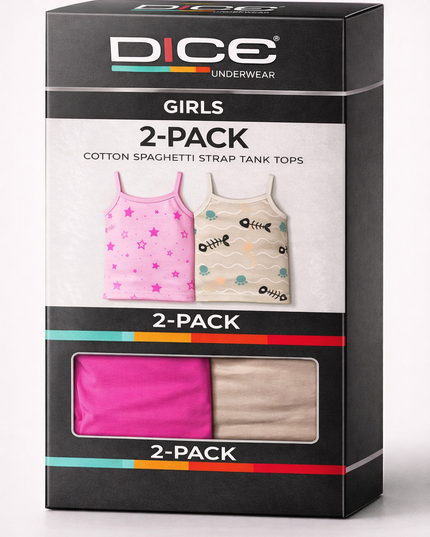 Girl's Printed Tank Top Pack Of 2