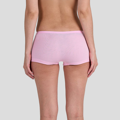 Women Dice wearing a pink underwear on a plain background