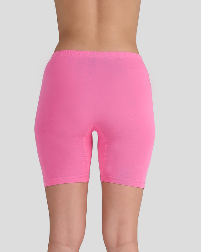Dice Pink shorts worn by a person on a gray background