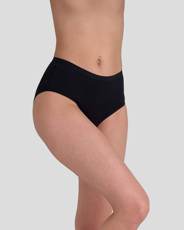 Dice Black high-waisted underwear worn by a person on a light gray background