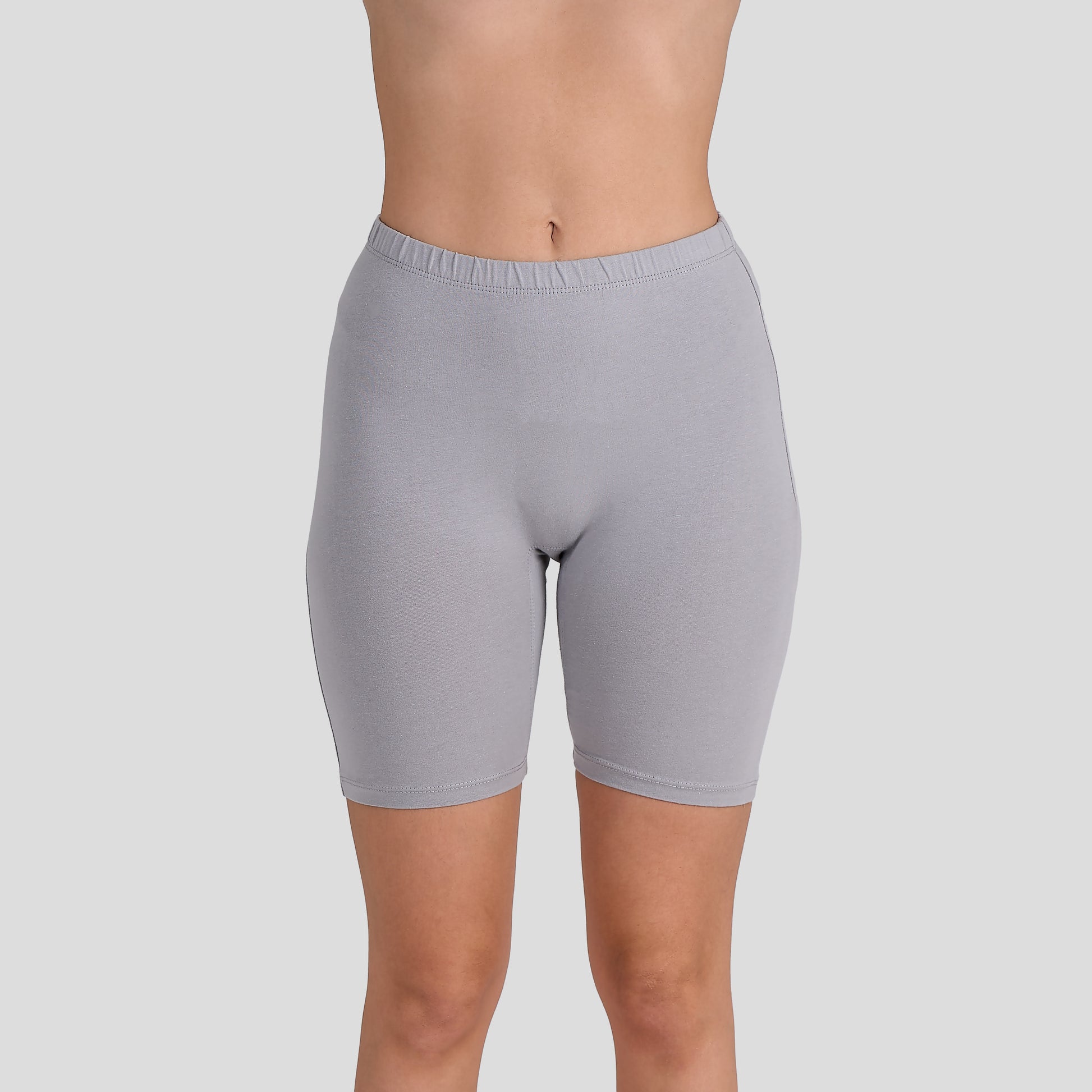 Dice Gray shorts worn by a person on a light gray background