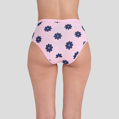 Dice Pink floral-patterned underwear on a plain background