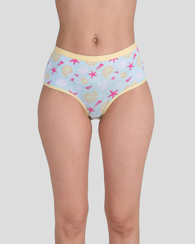 Dice Patterned underwear worn by a person on a plain background