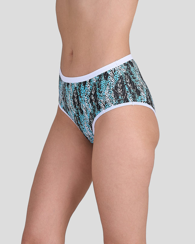 Dice Patterned underwear worn by a person on a plain background