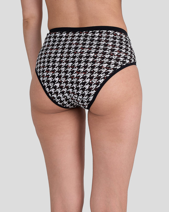 Dice Black and white patterned underwear on a plain background
