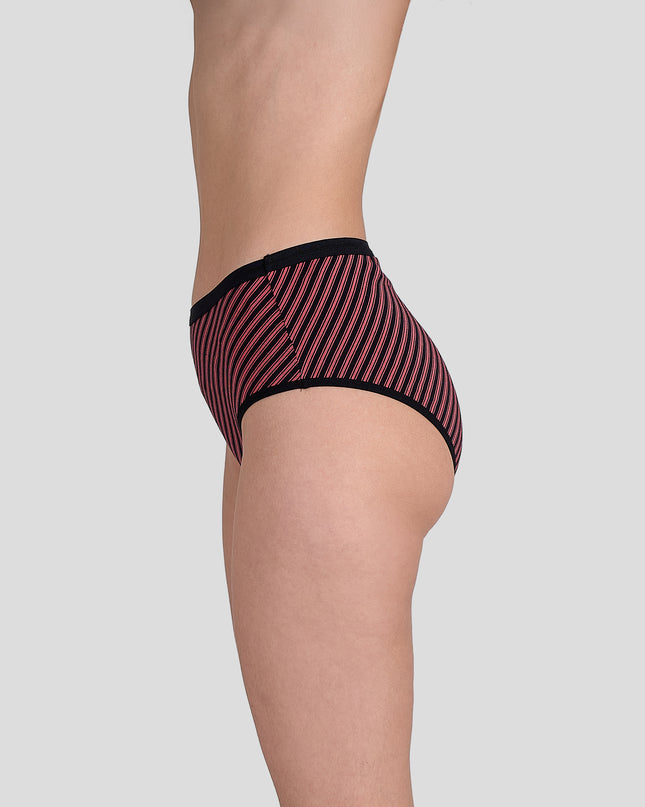 Dice Black and red striped underwear on a plain background