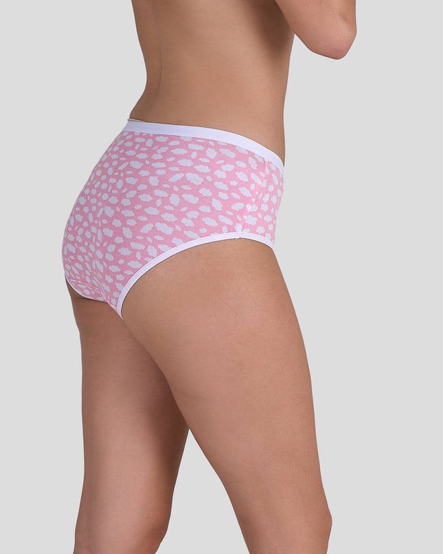 Dice Pink patterned underwear worn by a person on a light gray background