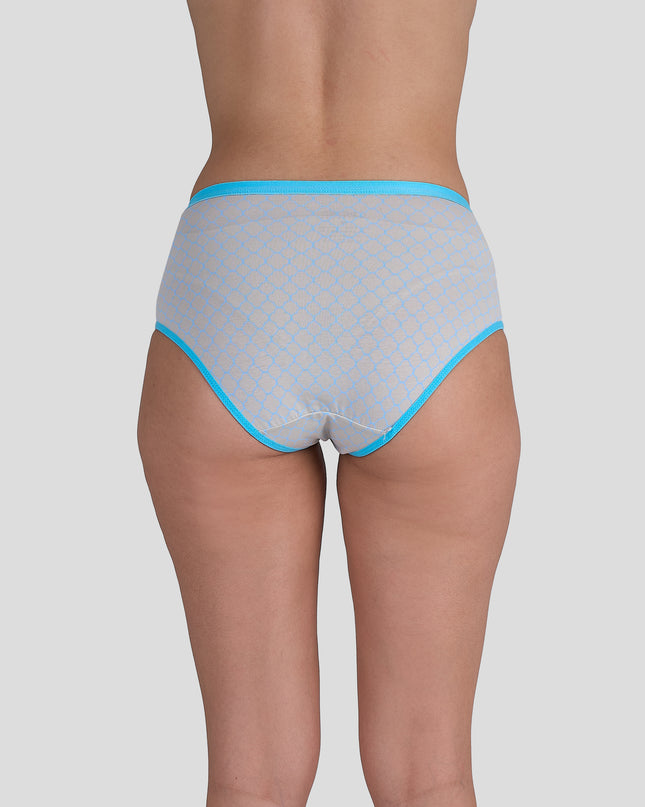 Dice Gray underwear with blue trim on a plain background
