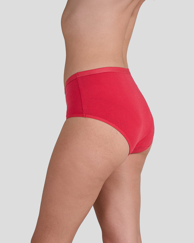 Dice Red high-waisted underwear on a plain background