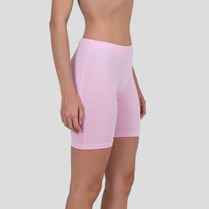 Dice Pink athletic shorts worn by a person on a light gray background