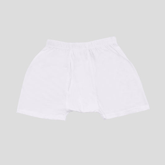 Dice White shorts on a light gray background
