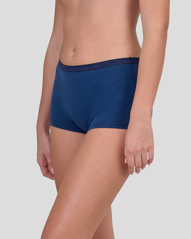 Person wearing a Dice blue underwear on a plain background