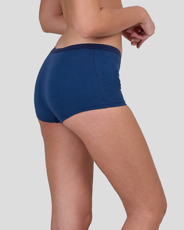 Person wearing a Dice blue underwear on a gray background