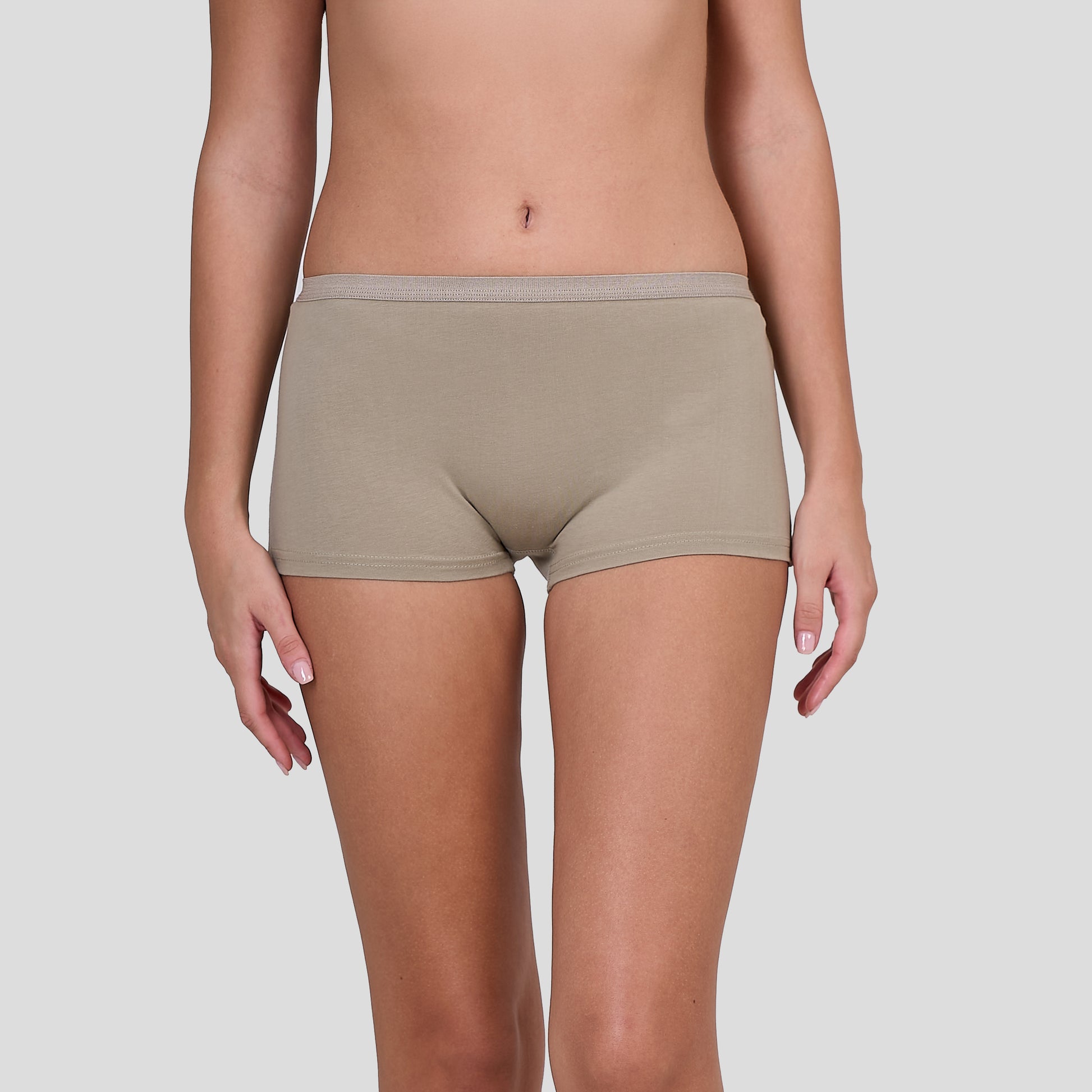 Dice Beige underwear worn by a person on a plain background