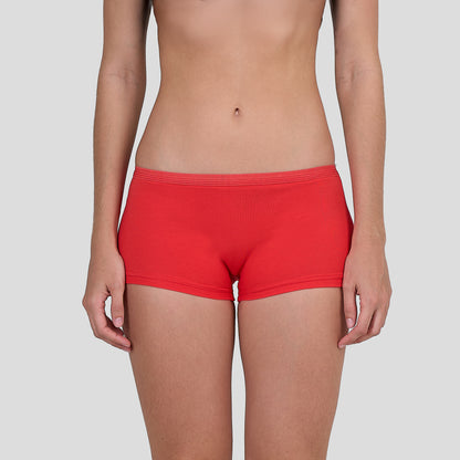 Dice Red athletic shorts worn by a person on a plain background