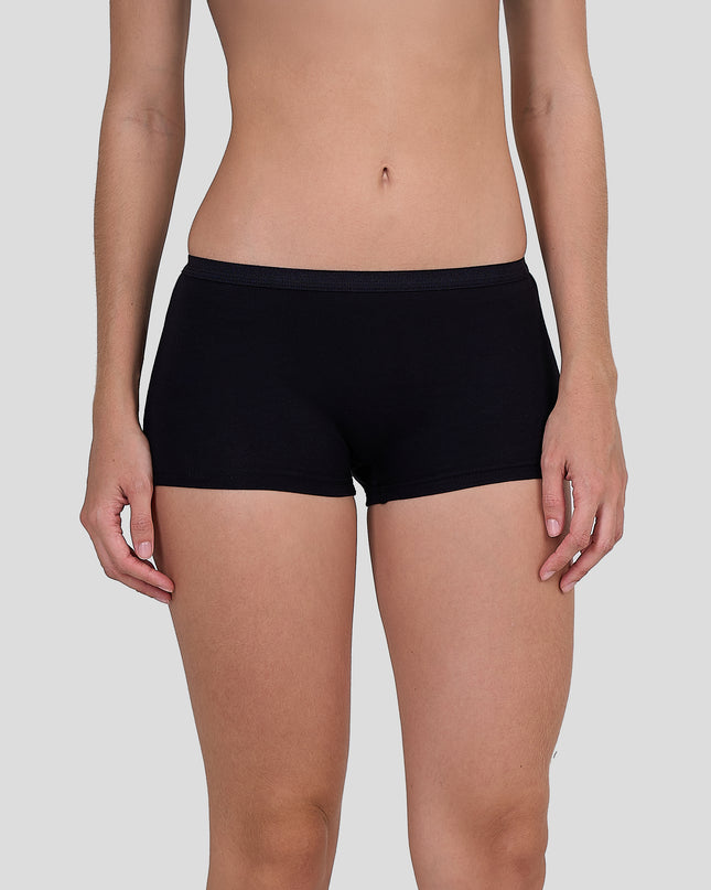 Person wearing a Dice black underwear on a plain background