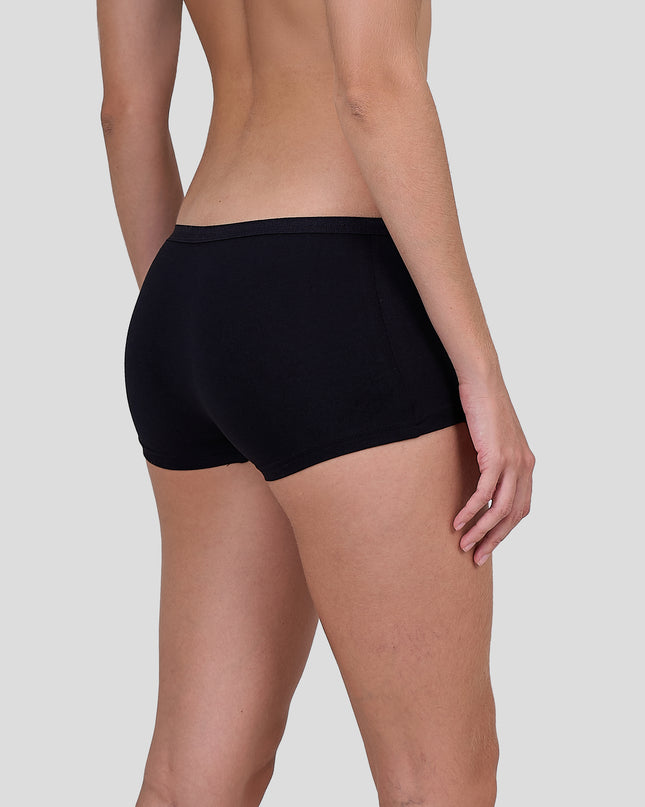 Person wearing a Dice black underwear on a plain background