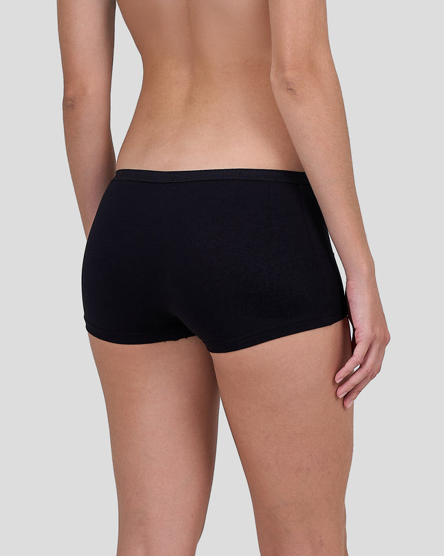 Person wearing a Dice black underwear on a plain background