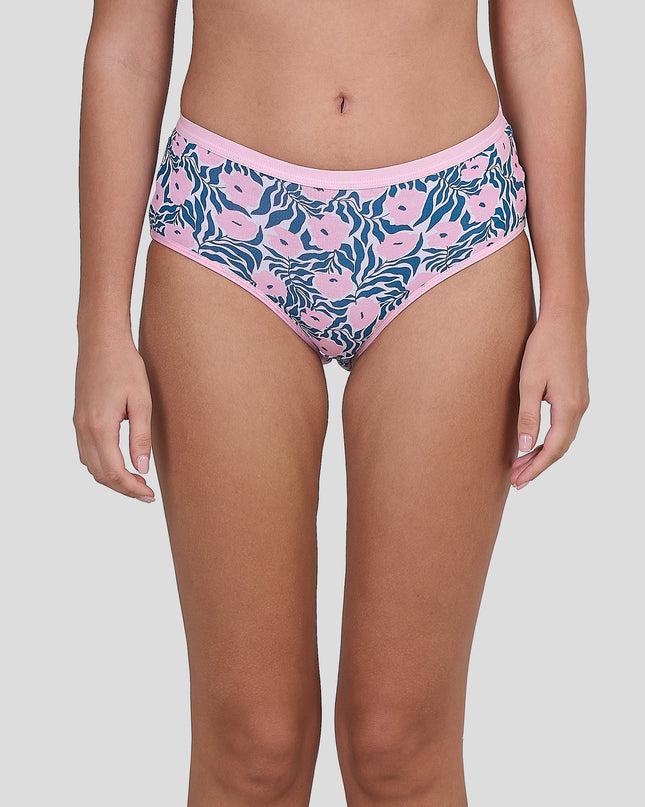 Dice Floral-patterned underwear on a plain background
