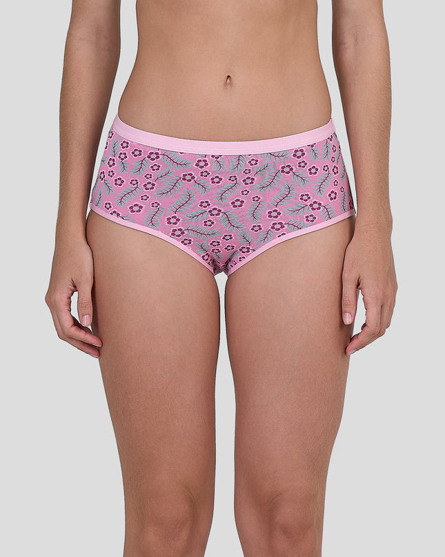 Dice Pink floral-patterned underwear on a plain background