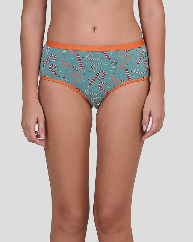 Dice Patterned underwear worn by a person on a plain background