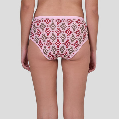 Dice Patterned underwear worn by a person on a plain background