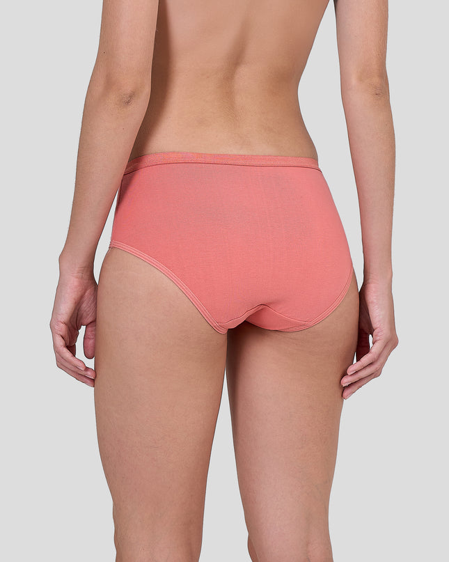 Dice Coral pink underwear worn by a person on a light gray background