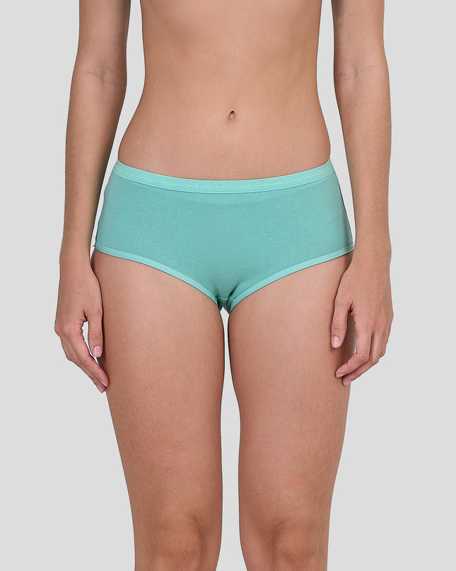 Dice Teal underwear worn by a person on a plain background