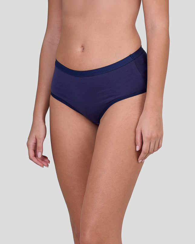 Dice Navy blue underwear worn by a person on a light gray background