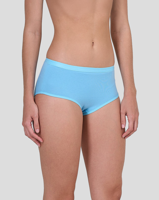 Person wearing Dice light blue underwear on a plain background