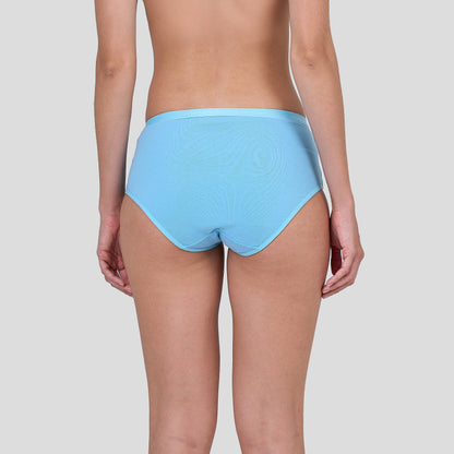 Person wearing Dice light blue underwear on a plain background