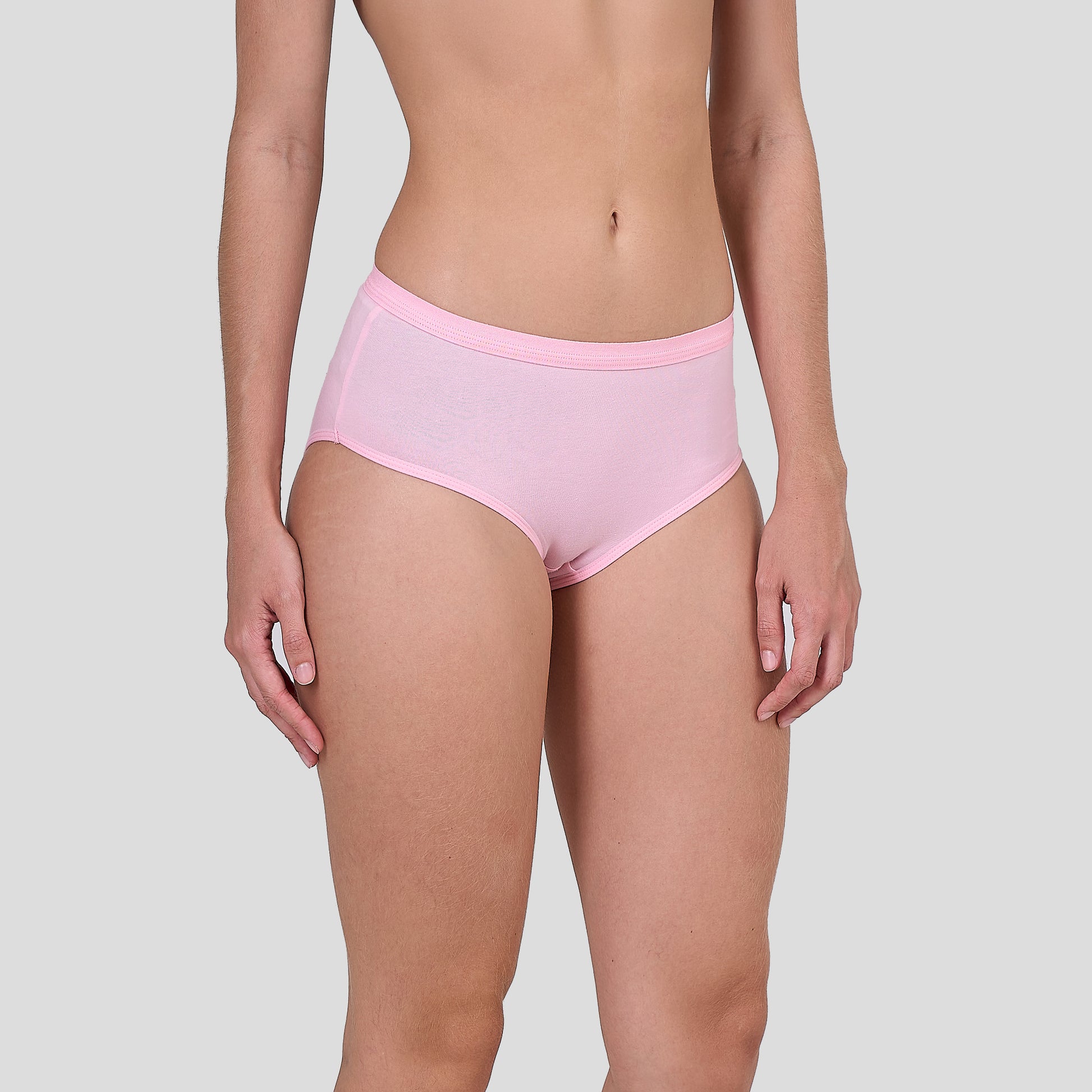 Person wearing a Dice pink underwear on a plain background
