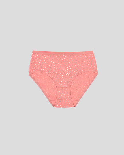 Dice Pink polka dot underwear on a gray background
