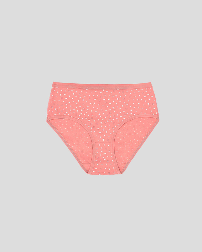Dice Pink polka dot underwear on a gray background